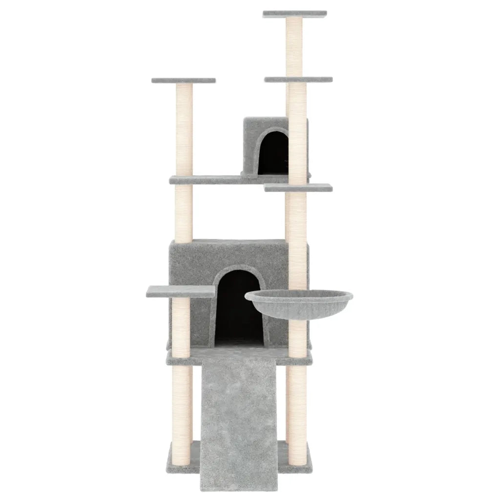 Albero per Gatti con Tiragraffi in Sisal Grigio Chiaro 154 cm cod mxl 24178