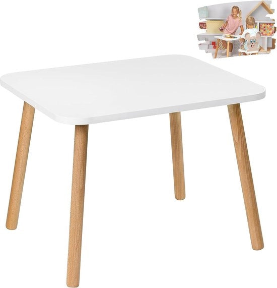 Tavolo per bambini, tavolo in legno per camera dei bambini 50 x 70 x 46 cm, regalo per bambini di 3, 4, 5, 6, 7 anni, mobili da assemblaggio - tavolo per bambini