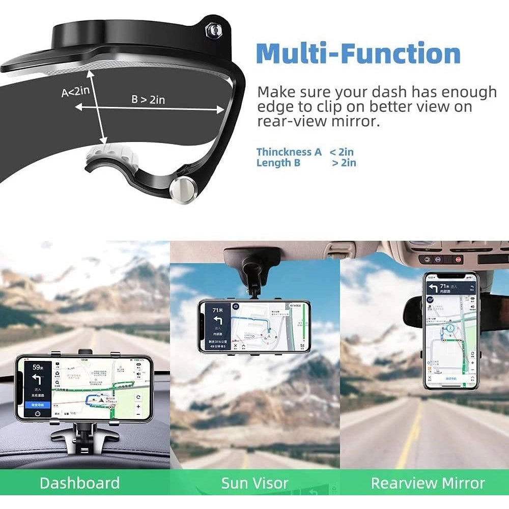 Trade Shop - Supporto Telefono Per Cruscotto Auto Clip Molla Regolabile A 360° Gps Smartphone -