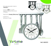Orologio da Parete in ABS Kitchen Movimento Silenzioso 28 x 30 cm 4 Colori
