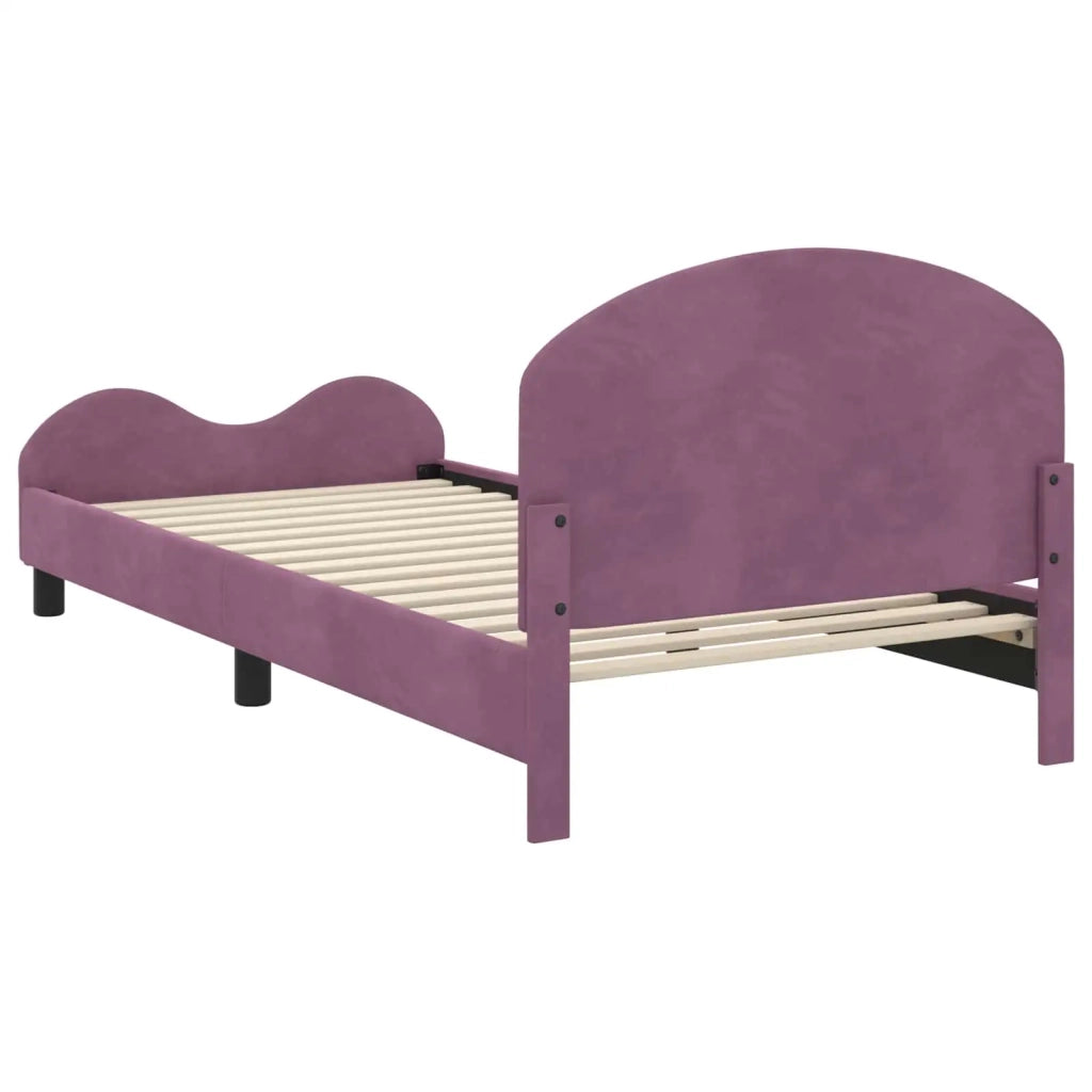 Struttura letto bambini con testata Viola 80 x 200 cm Velluto