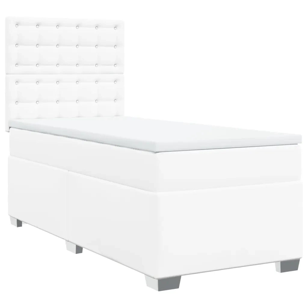 Giroletto a Molle con Materasso Bianco 80x200 cm in Similpelle