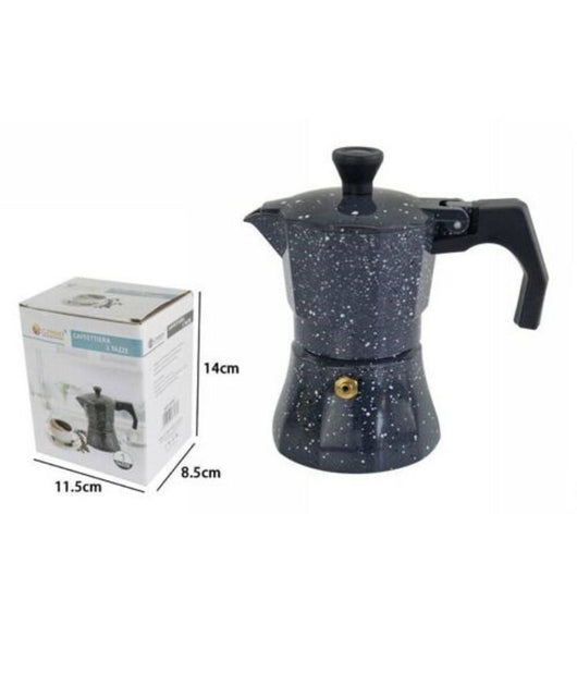 Caffettiera Moka Macchinetta Caffè Espresso Effetto Pietra Misura 1 Tazza         
