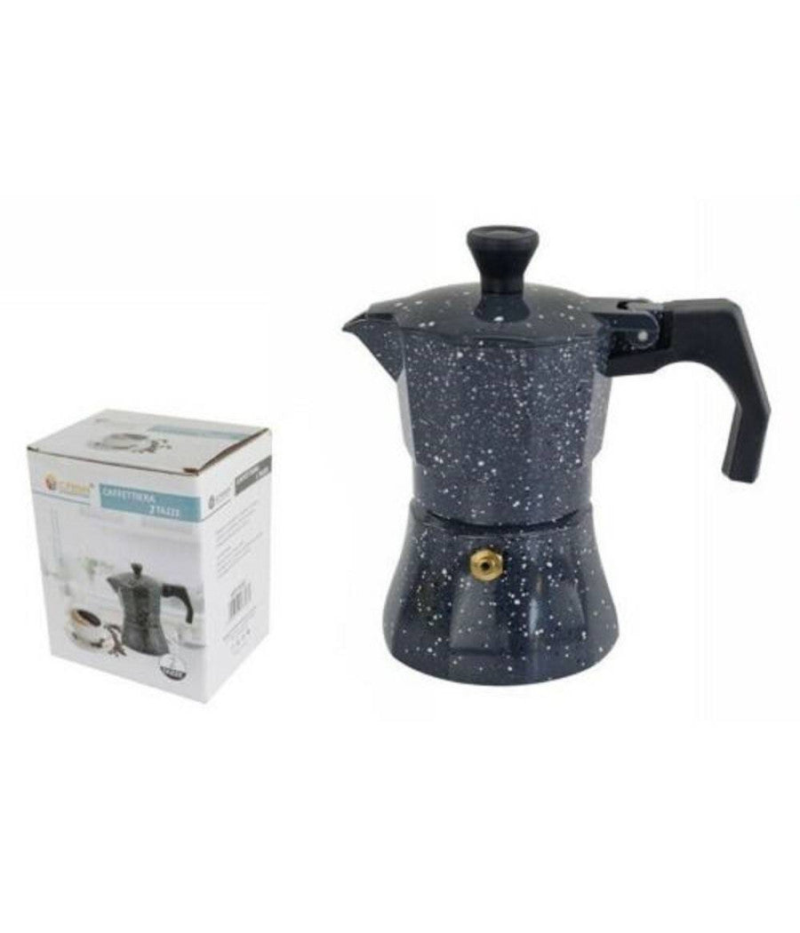 Caffettiera Moka Macchinetta Caffè Espresso Effetto Pietra Misura 2 Tazze         