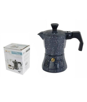 Caffettiera Moka Macchinetta Caffè Espresso Effetto Pietra Misura 3 Tazze         