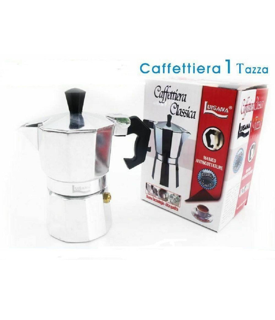 Caffettiera Moka Macchinetta Caffè Espresso Napoletano Misura 1 Tazza         
