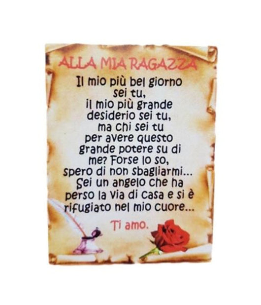 Calamita Magnete Magnetino Rettangolare Idea Regalo Frasi Dedica Fidanzata         