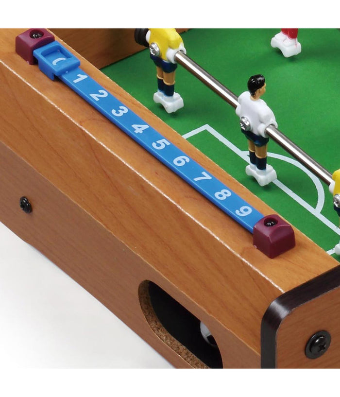 Calcio Balilla Biliardino Da Tavolo In Legno Con 4 Stecche E 12 Omini 35x22x7cm         