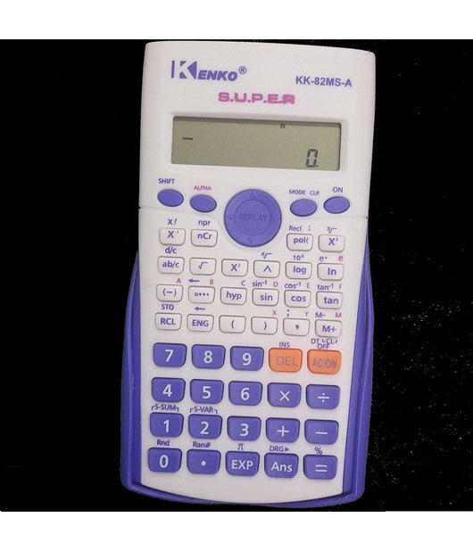 Calcolatrice Scientifica Doppia Linea Di Calcolo Colore Bianco Blu         