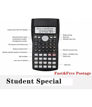 Calcolatrice Scientifica Ingegneria Scuola Ufficio 240 Funzioni Con Custodia         