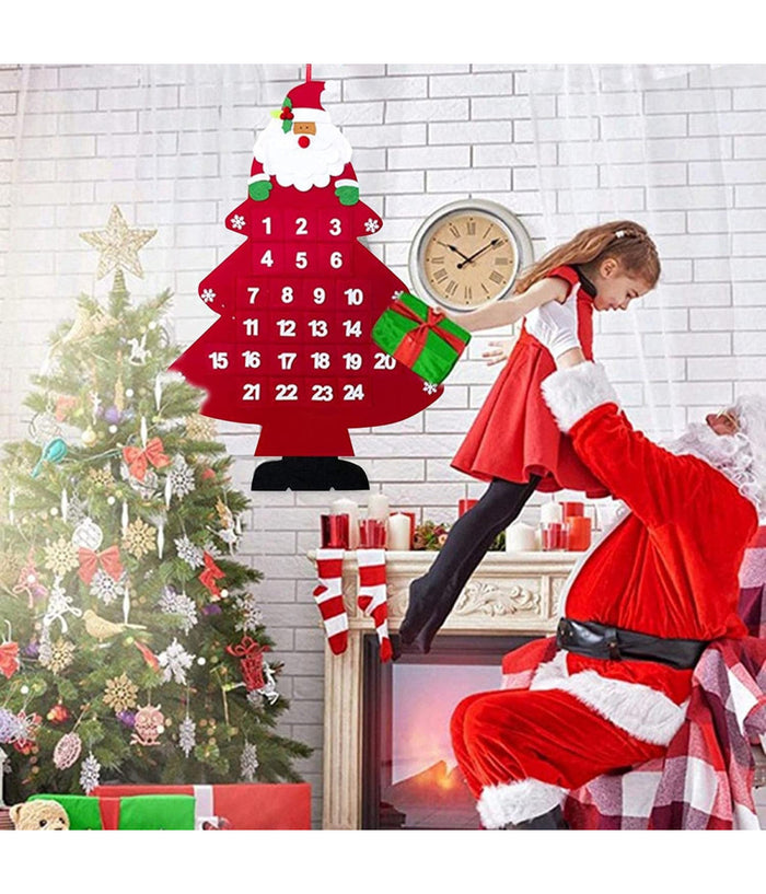 Calendario Avvento Albero Di Natale Con Tasche In Feltro Decorazioni Natalizie         
