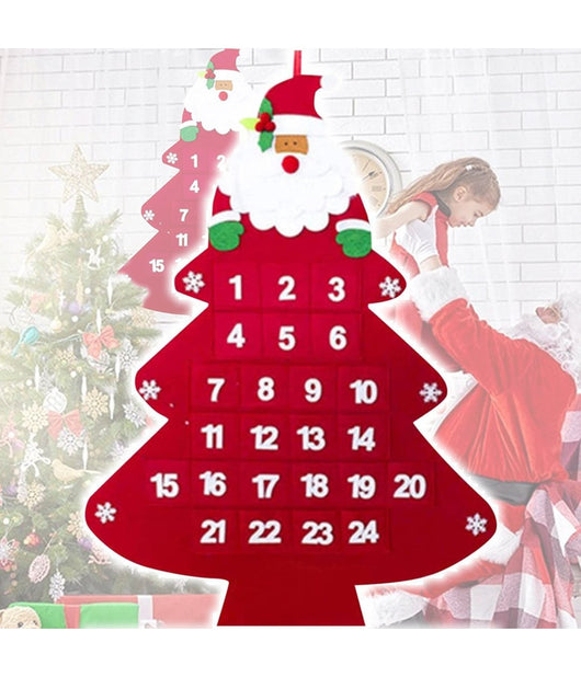 Calendario Avvento Albero Di Natale Con Tasche In Feltro Decorazioni Natalizie         