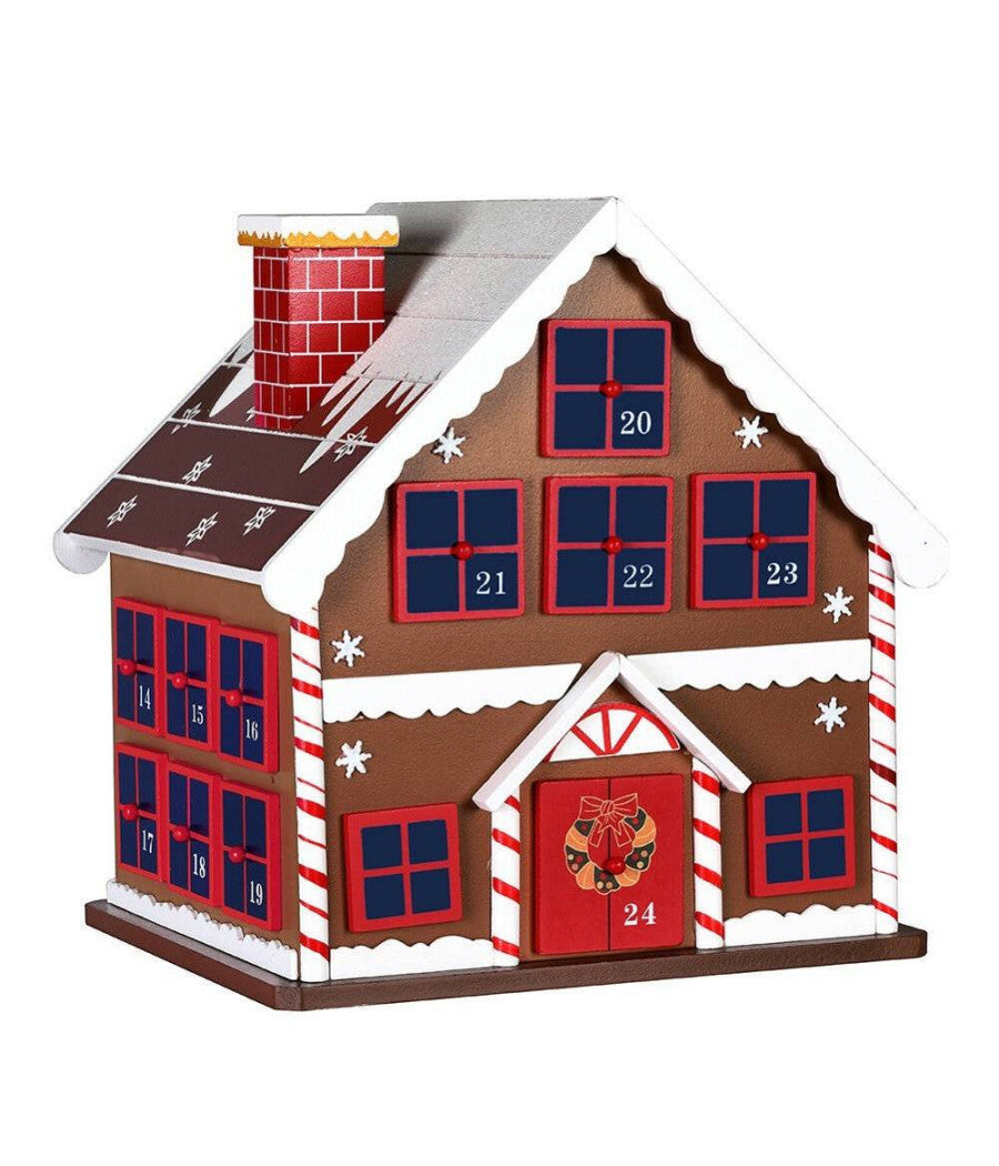 Calendario Avvento Di Natale Casetta In Legno 24 Cassetti Decorazioni Natalizie         