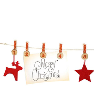 Calendario Avvento Filo Ghirlanda Con Mollette Numero Decorazioni Natalizie         