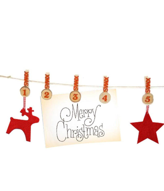 Calendario Avvento Filo Ghirlanda Con Mollette Numero Decorazioni Natalizie         