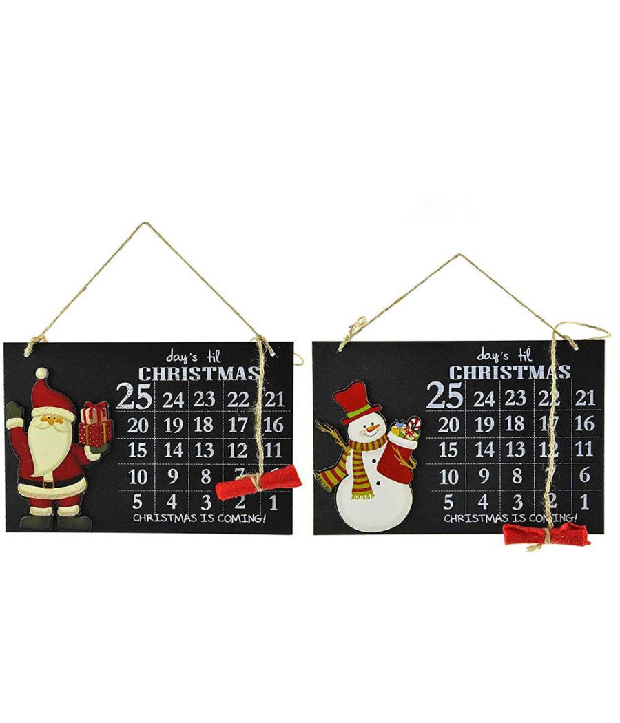Calendario Avvento Lavagna Con Gessetto In Legno 2 Modelli Decorazioni Natalizie         