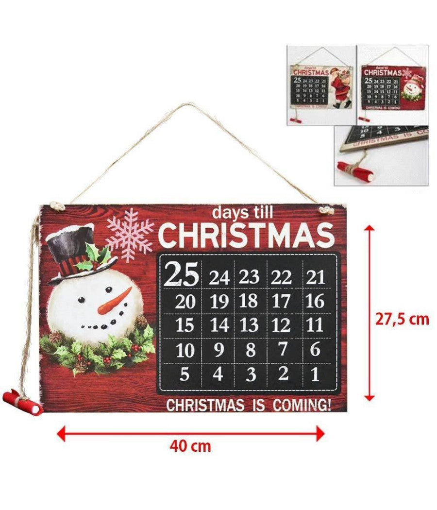 Calendario Avvento Lavagna Con Gessetto In Legno 3 Modelli Decorazioni Natalizie         
