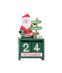 Calendario Dell'avvento Babbo Natale In Legno Datario Data Decorazioni Natalizie         