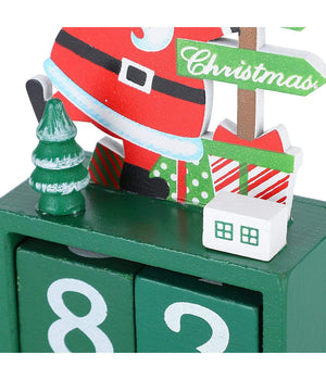 Calendario Dell'avvento Babbo Natale In Legno Datario Data Decorazioni Natalizie         
