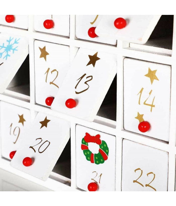 Calendario Dell'avvento Trenino Natalizio Di Babbo Natale In Legno 24 Cassetti         