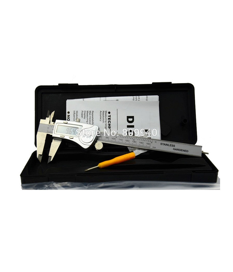 Calibro Digitale A Corsoio Display Lcd 150mm In Acciaio Con Custodia Rigida         