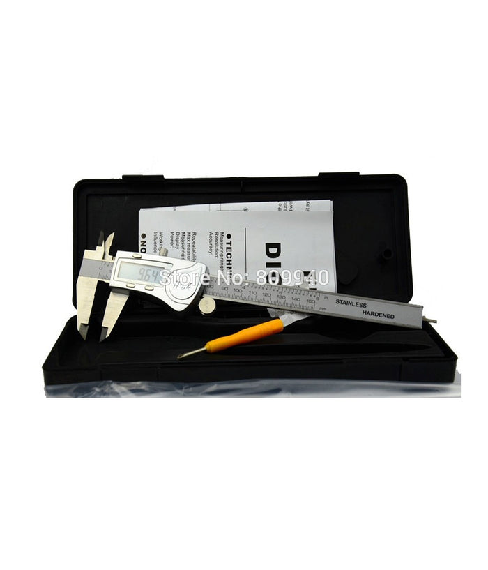 Calibro Digitale A Corsoio Display Lcd 150mm In Acciaio Con Custodia Rigida         