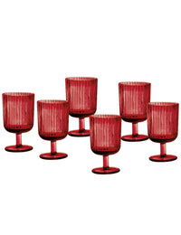 CALICE PLISSE ROSSO SET 6 PZ VETRO