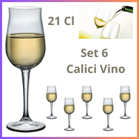 Calici vino bianco rosso bicchiere vetro set 6  calice bicchieri bormioli rocco