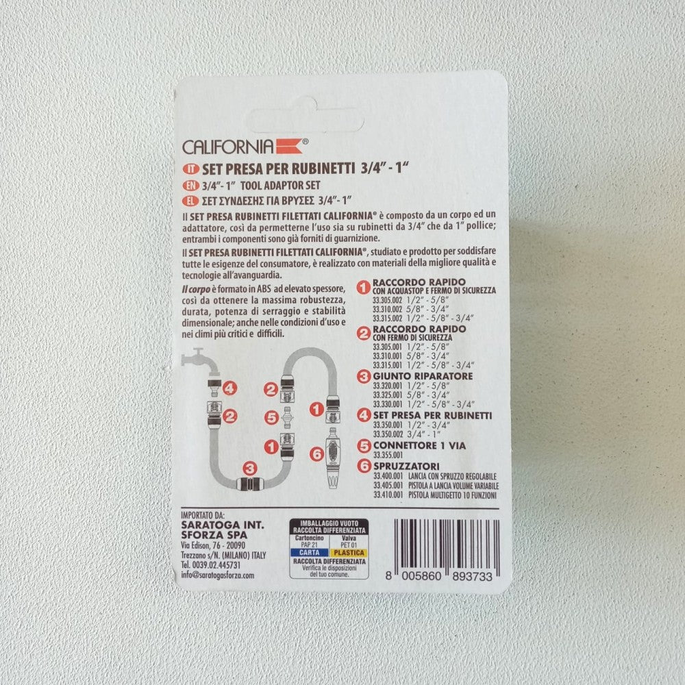 California 3/4 - 1 portagomma presa rubinetto giardino