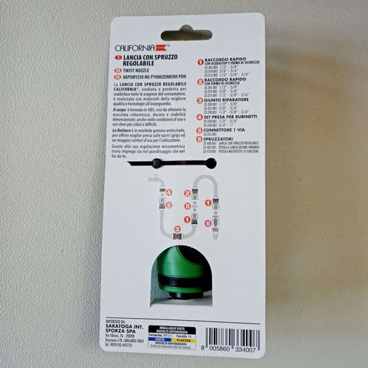 California lancia con spruzzo regolabile per tubo giardino