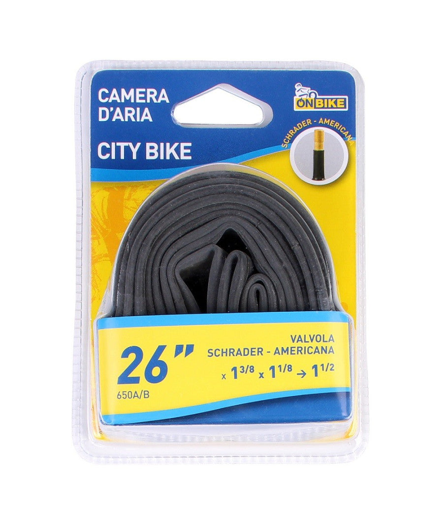 Camera Aria Bici 26" 650a/b X1 3/8 X1 1/8 1 1/2 Valvola Schrader Americana 3262         