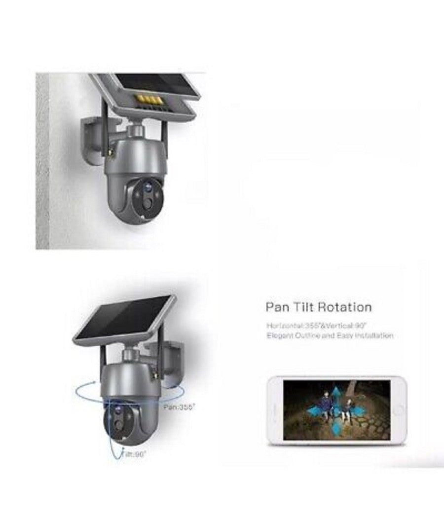 Camera Con Pannello Solare Wifi P2p 355° 12a 3,6mm Audio Bidirezionale Q-sx01         