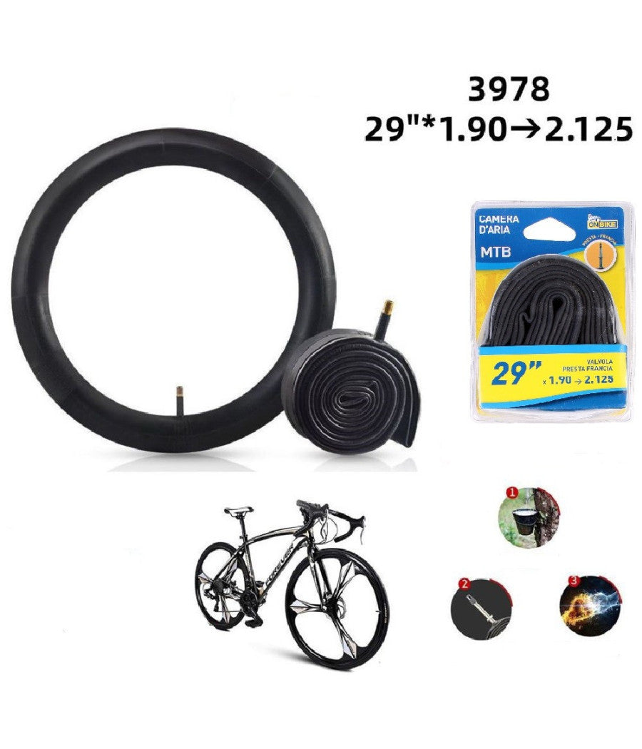 Camera D'aria Bici 29" X1.90 2.125 Valvola Presta Compatibile Regina Italia 3978         