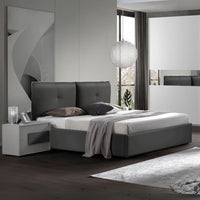 Camera da letto Manon con armadio 2 ante scorrevoli colore bianco e grigio