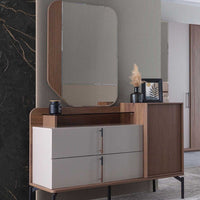 Camera da letto con letto contenitore e armadio con specchi Vega