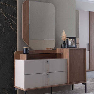 Camera da letto con letto contenitore e armadio con specchi Vega