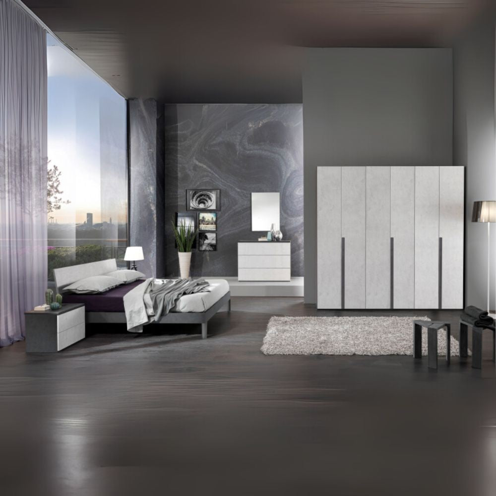Camera da letto Manitoba colore grigio cemento
