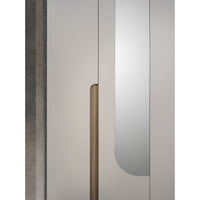 Camera da letto cashmere olmo biscotto armadio 6 ante con specchi e letto contenitore Loana