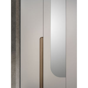 Camera da letto cashmere olmo biscotto armadio 6 ante con specchi e letto contenitore Loana