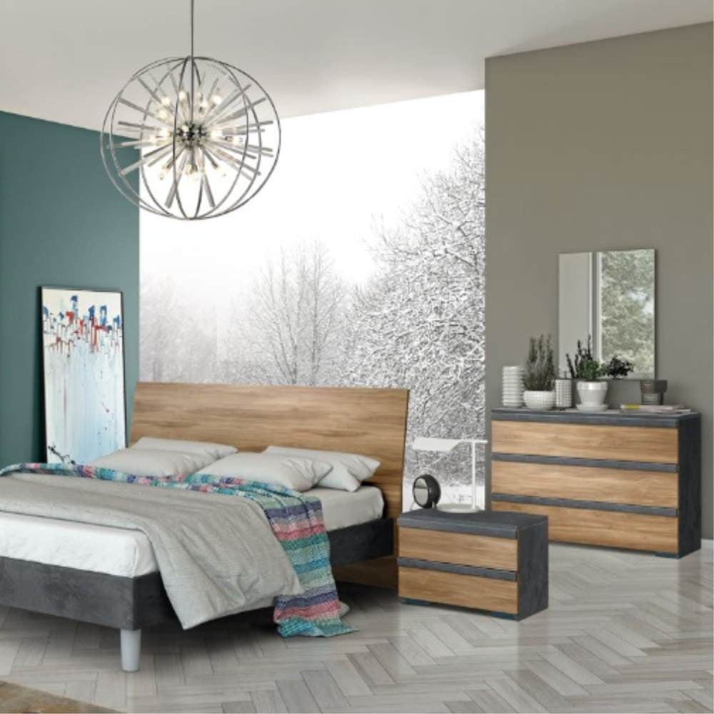 Camera da letto noce dark e antracite Borghese