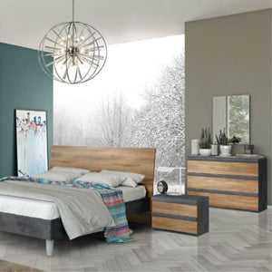 Camera da letto noce dark e antracite Borghese