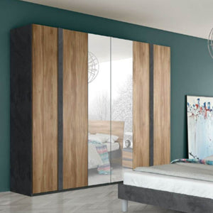 Camera da letto noce dark e antracite Borghese