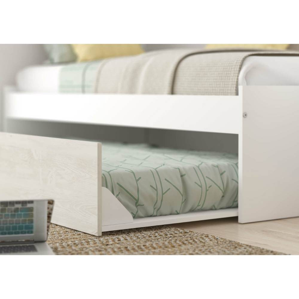 Cameretta a ponte con letto estraibile 6007 colore bianco e rosa antico reversibile