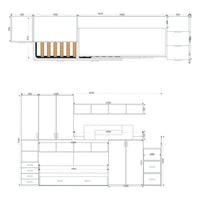 Cameretta soppalco con 3 letti Catania colore bianco e blu