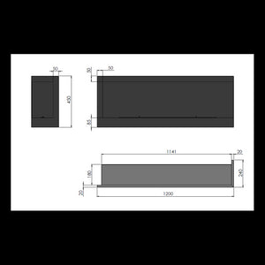 Caminetto a Bioetanolo Angolare Corner 1200 Right SimpleFire da incasso con Vetro