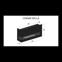 Caminetto a Bioetanolo Angolare Corner 900 Left SimpleFire da incasso con Vetro
