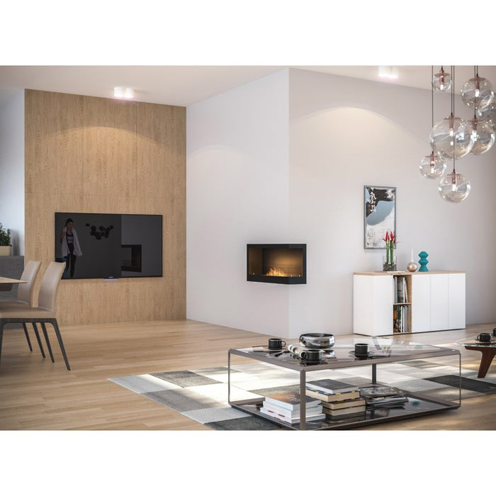 Caminetto a Bioetanolo Angolare Corner 900 Right SimpleFire da incasso con Vetro