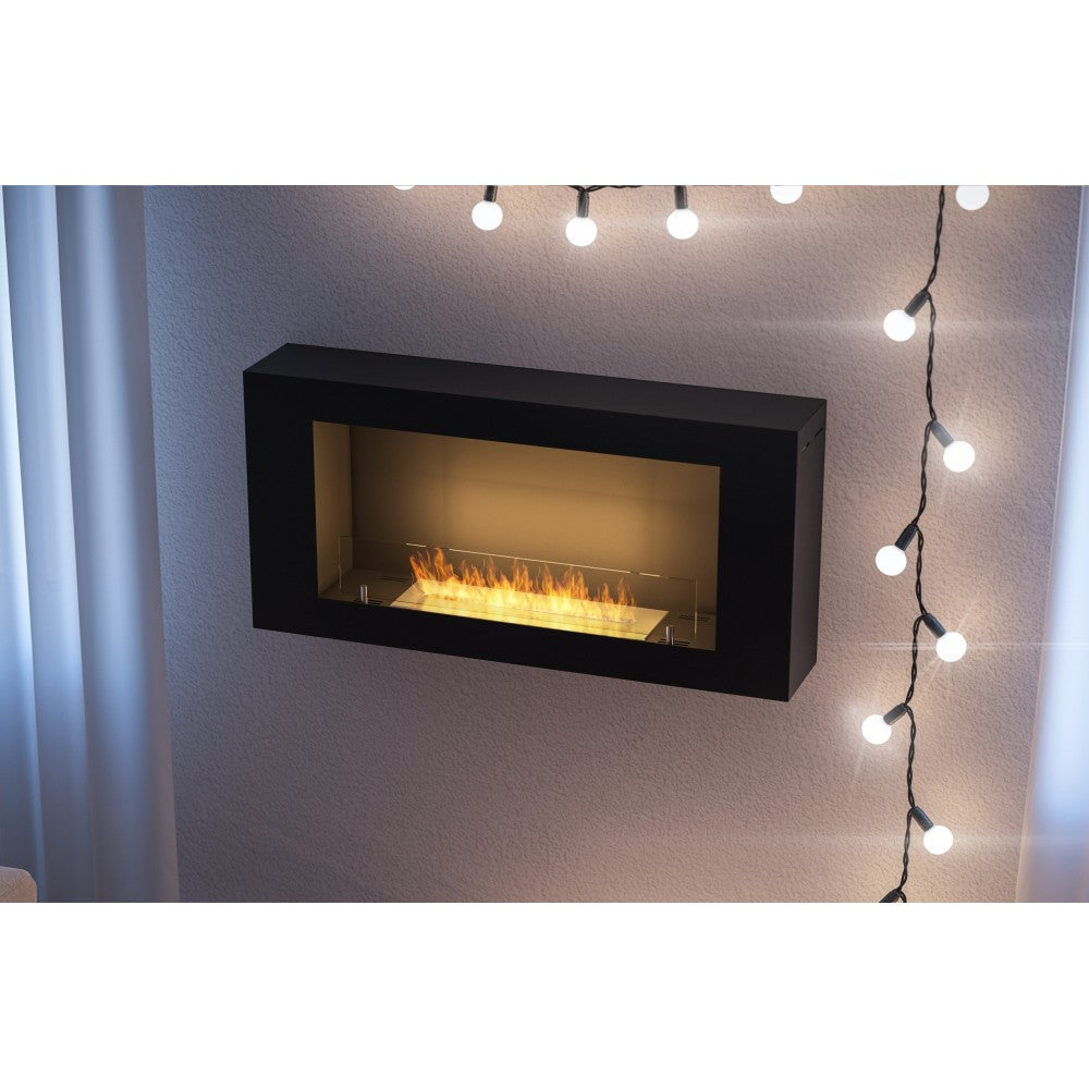 Caminetto a Bioetanolo BlackBox 910 SimpleFire da parete con Vetro