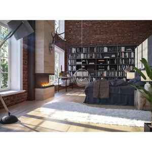 Caminetto a Bioetanolo Da Incasso di Design C1000 V.3 con Vetro Aperto su 3 Lati Bruciatore da 2 Litri