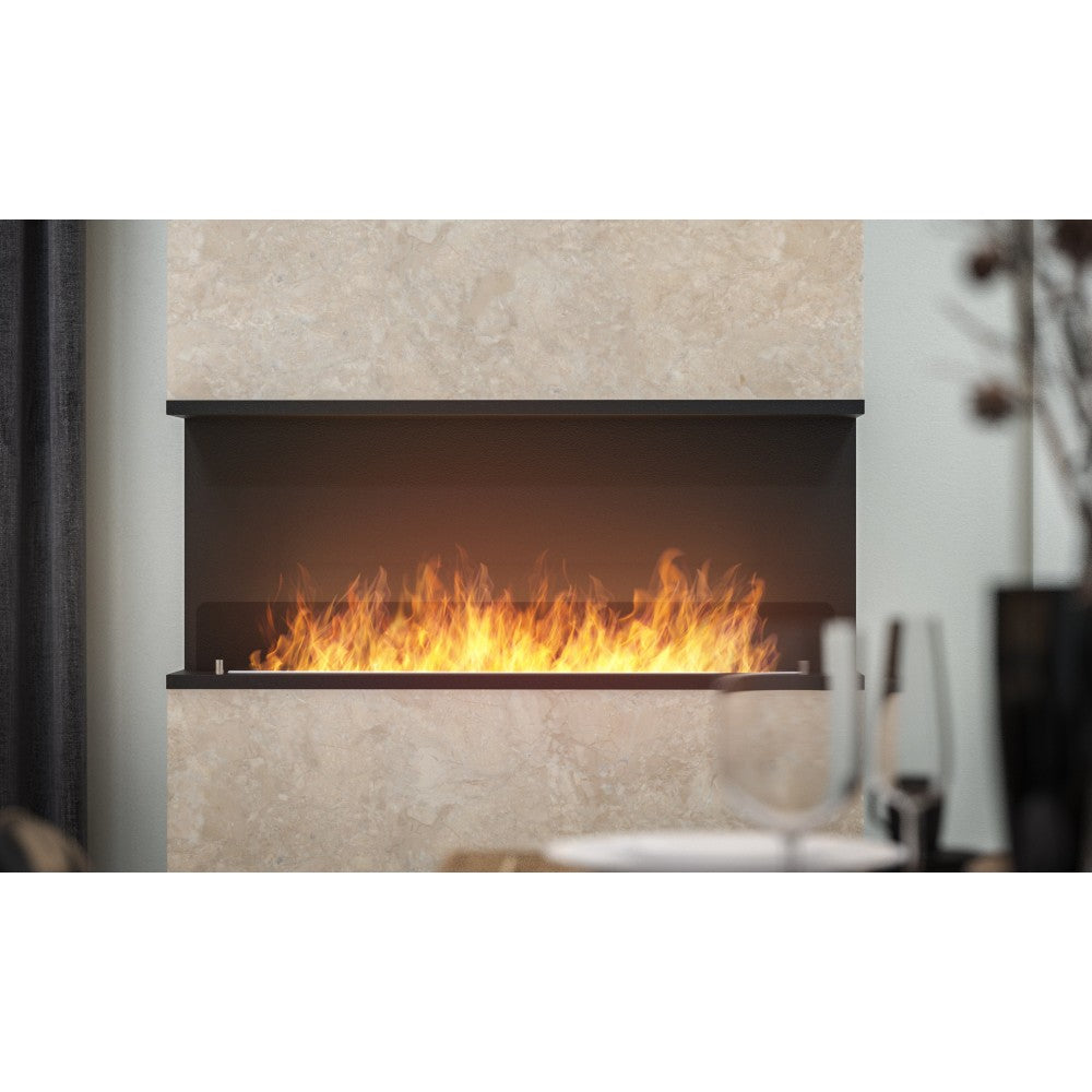 Caminetto a Bioetanolo Da Incasso di Design C1200 V.2 con Vetro Aperto su 3 Lati Bruciatore da 3 Litri